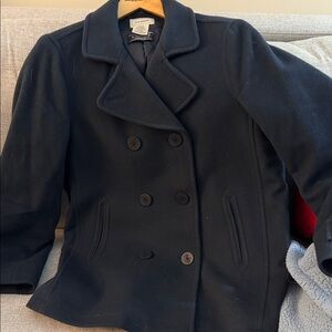 L.L. Bean Navy Wool Pea Coat